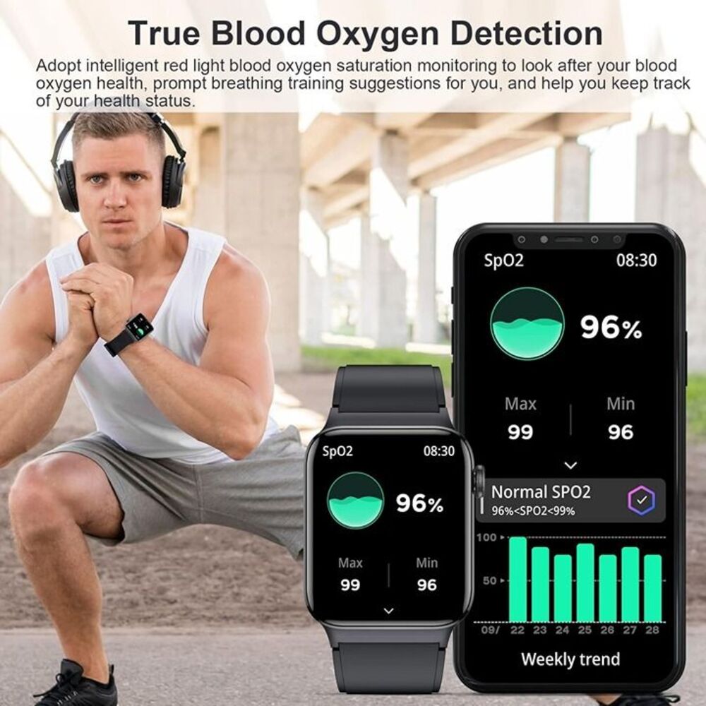 Smart Watch for Men Women, Grey - Picture 4 of 8